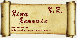 Nina Remović vizit kartica